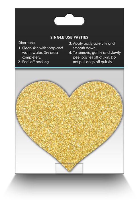 Heart Nipple Covers Black/Gold 2 pair