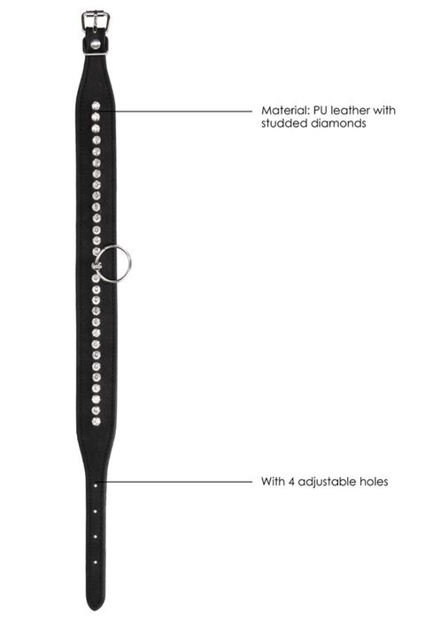 Ouch! Diamond Studded Collar with Leash