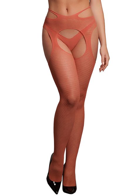 Huvudbild Suspender pantyhose with strappy waist, red