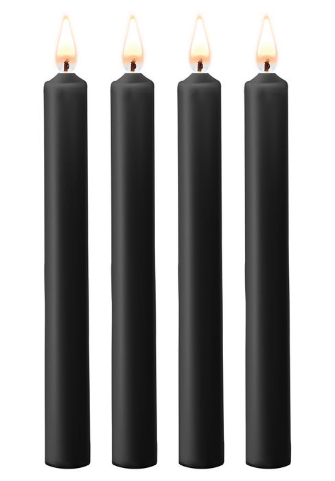 BDSM Vaxljus Svart Large 4-pack