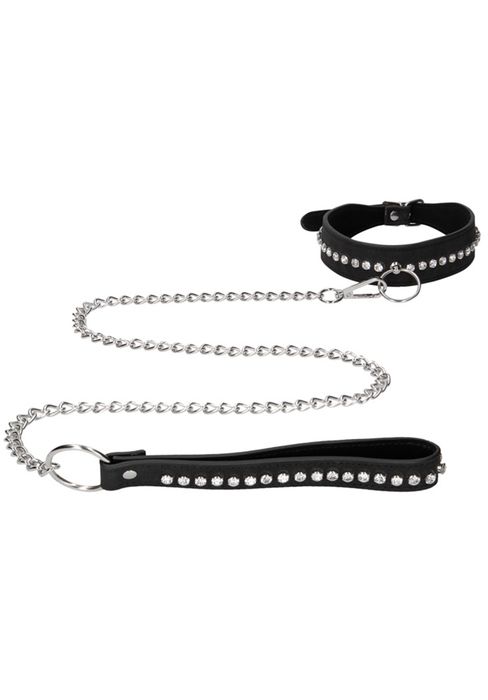 Ouch! Diamond Studded Collar with Leash