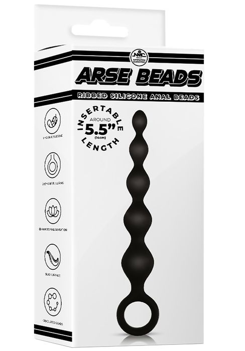 Ribbed Silicone Anal Beads 14 cm