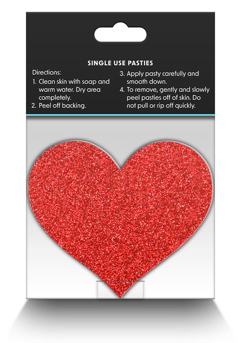 Heart Nipple Covers Red/Silver 2 pair